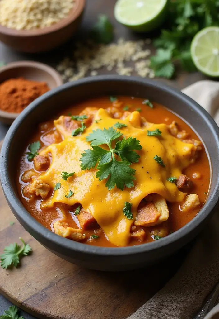 30 Cheesy Chicken Enchilada Soup Recipes That Are Creamy & Spicy - 12. Cheesy Chicken Enchilada Soup with Quinoa