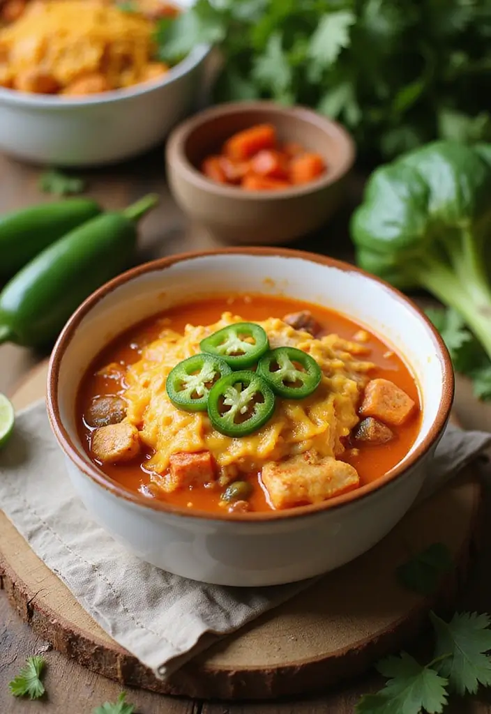 30 Cheesy Chicken Enchilada Soup Recipes That Are Creamy & Spicy - 16. Spicy Jalapeño Cheesy Chicken Enchilada Soup