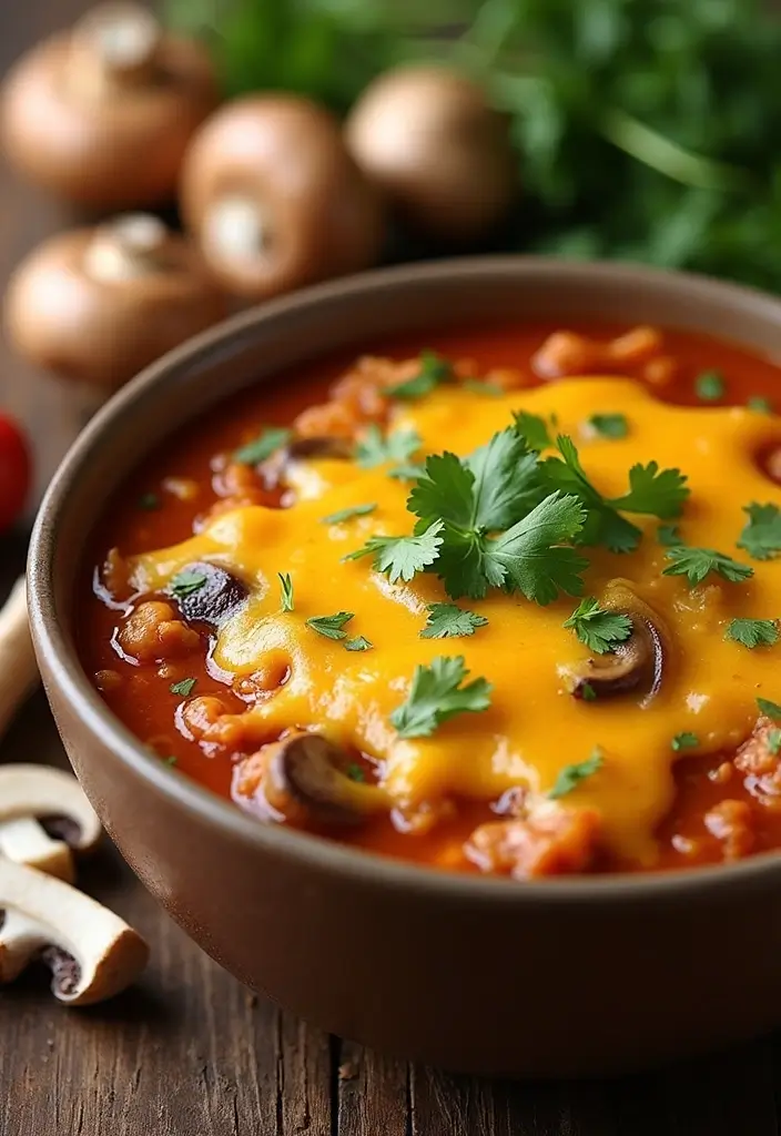 30 Cheesy Chicken Enchilada Soup Recipes That Are Creamy & Spicy - 19. Cheesy Chicken Enchilada Soup with Mushrooms