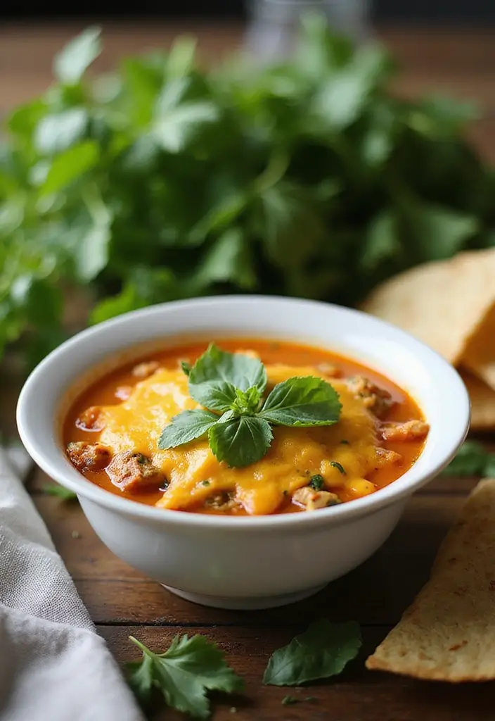 30 Cheesy Chicken Enchilada Soup Recipes That Are Creamy & Spicy - 23. Cheesy Chicken Enchilada Soup with Pesto