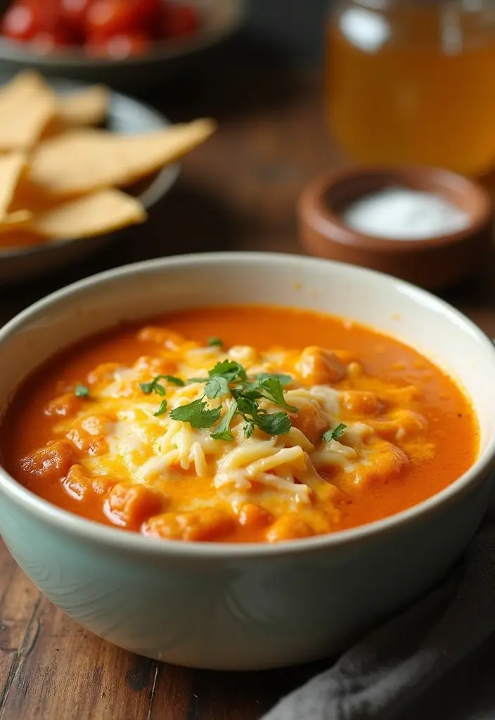 30 Cheesy Chicken Enchilada Soup Recipes That Are Creamy & Spicy - 29. Cheesy Chicken Enchilada Soup with Honey
