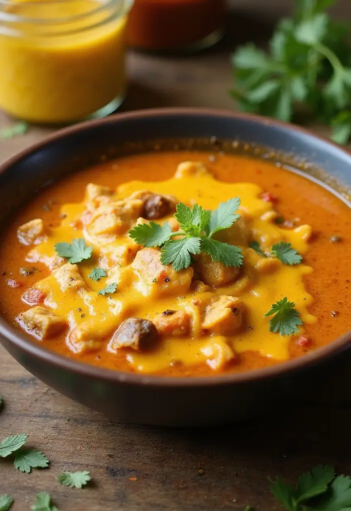 30 Cheesy Chicken Enchilada Soup Recipes That Are Creamy & Spicy - 30. Cheesy Chicken Enchilada Soup with Mustard