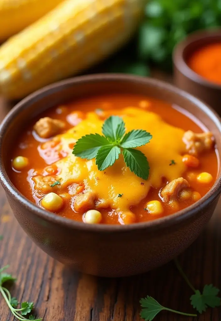 30 Cheesy Chicken Enchilada Soup Recipes That Are Creamy & Spicy - 5. Cheesy Chicken Enchilada Soup with Corn