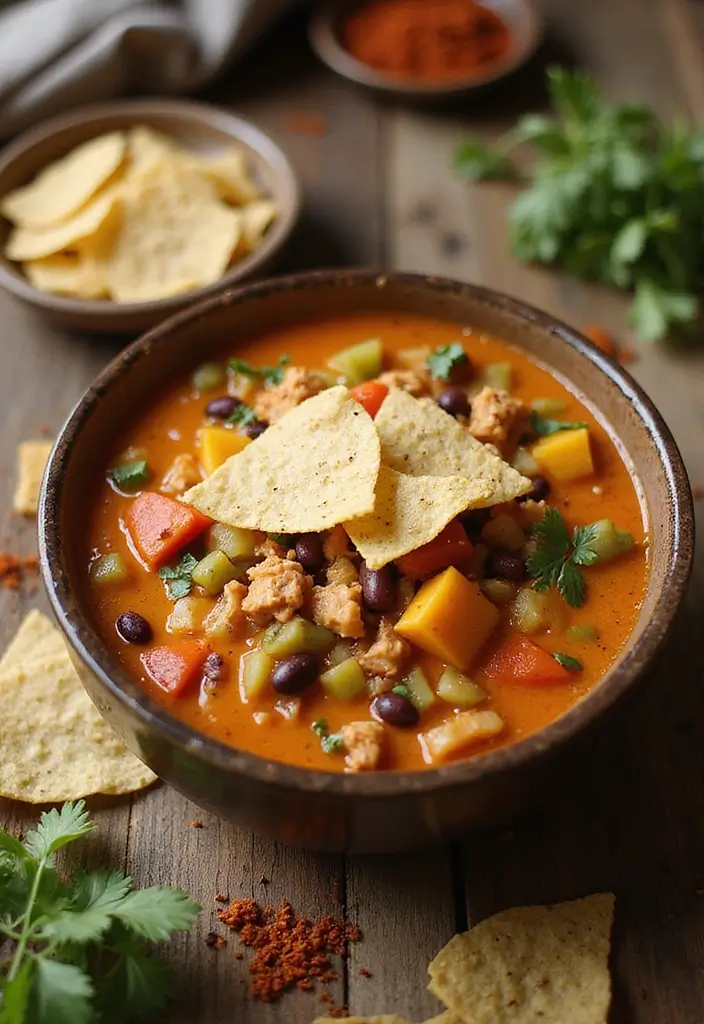 30 Cheesy Chicken Enchilada Soup Recipes That Are Creamy & Spicy - 7. Southwest Cheesy Chicken Enchilada Soup