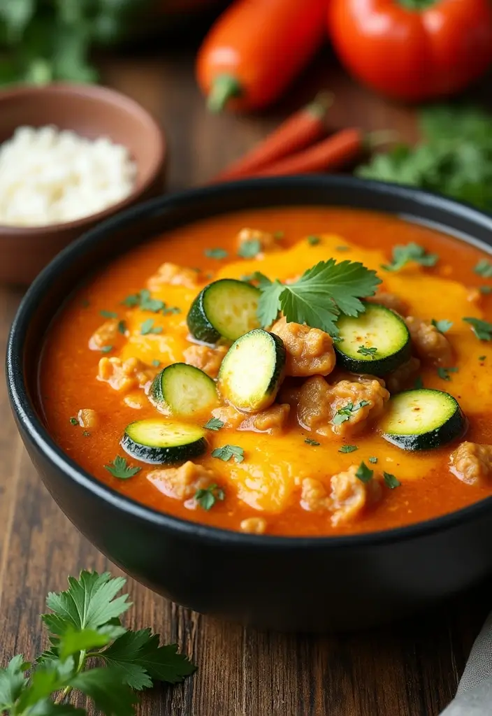 30 Cheesy Chicken Enchilada Soup Recipes That Are Creamy & Spicy - 8. Cheesy Chicken Enchilada Soup with Zucchini