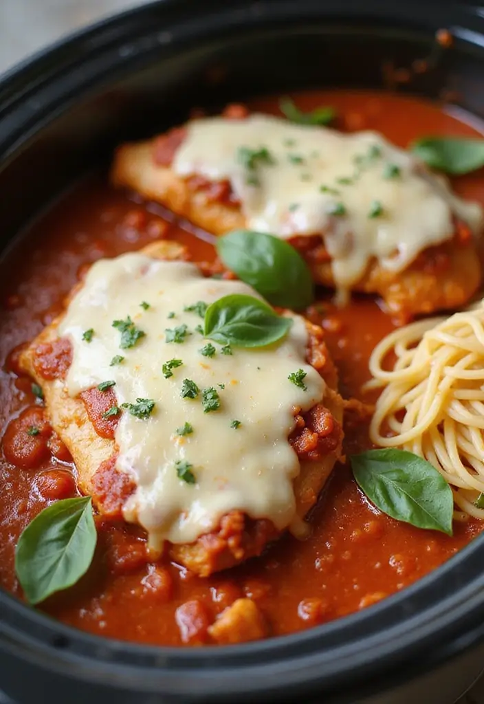 30 Chicken Parm Crockpot Recipes That Are Saucy & Melty - 1. Classic Chicken Parmesan