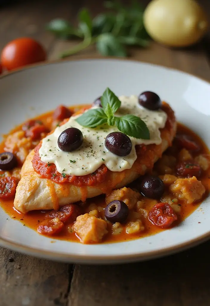 30 Chicken Parm Crockpot Recipes That Are Saucy & Melty - 12. Mediterranean Chicken Parm