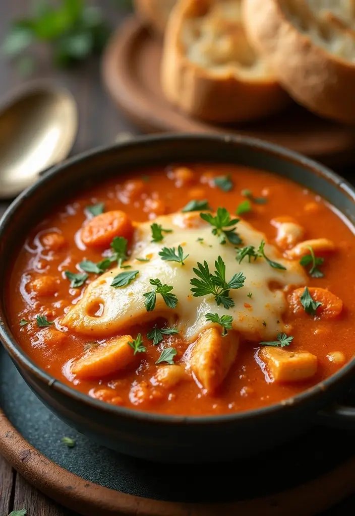 30 Chicken Parm Crockpot Recipes That Are Saucy & Melty - 14. Slow Cooker Chicken Parmesan Soup