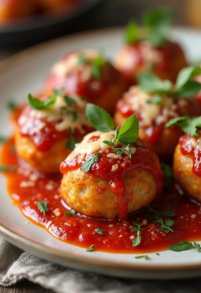 30 Chicken Parm Crockpot Recipes That Are Saucy & Melty - 16. Chicken Parm Meatballs