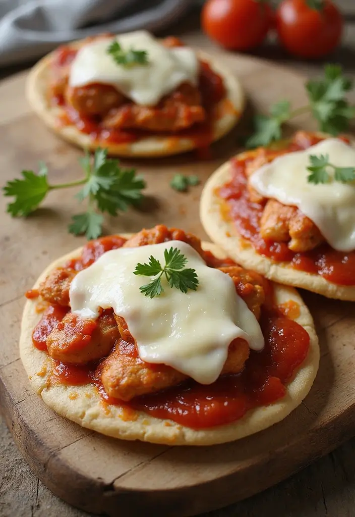 30 Chicken Parm Crockpot Recipes That Are Saucy & Melty - 18. Chicken Parmesan Flatbreads