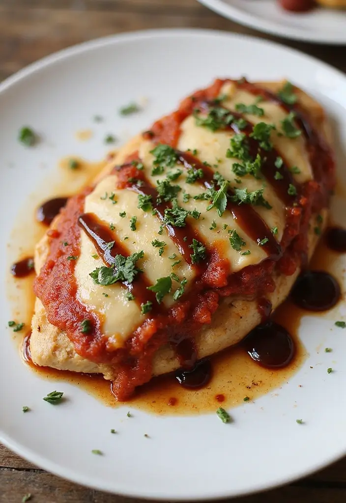 30 Chicken Parm Crockpot Recipes That Are Saucy & Melty - 24. Chicken Parm with Balsamic Glaze