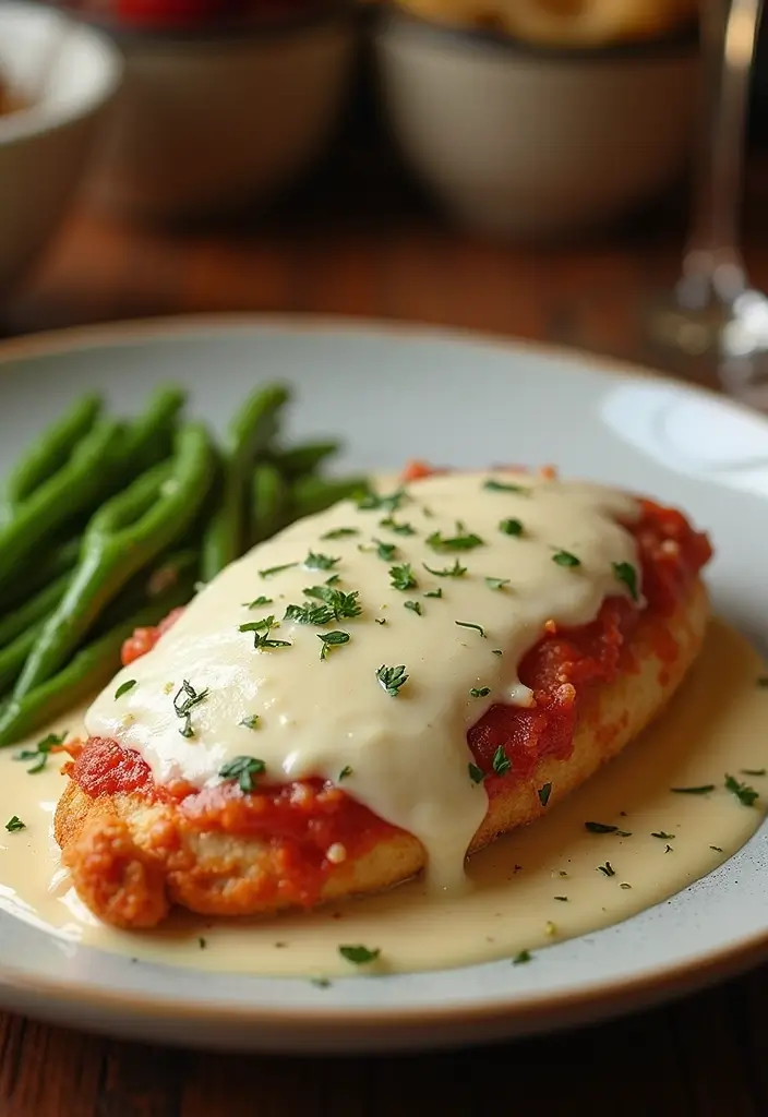 30 Chicken Parm Crockpot Recipes That Are Saucy & Melty - 29. Chicken Parm with Creamy Alfredo Sauce