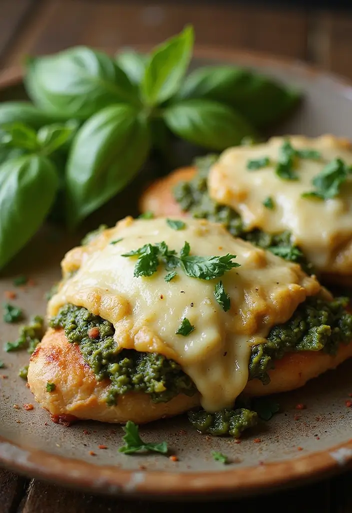 30 Chicken Parm Crockpot Recipes That Are Saucy & Melty - 7. Pesto Chicken Parm