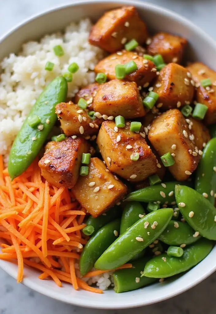 30 Chicken and Rice Aesthetic Bowls That Are Healthy & Gorgeous - 12. Asian Sesame Chicken Rice Bowl