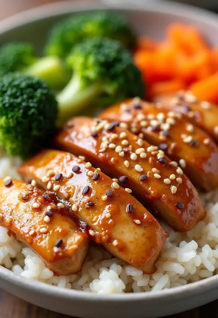 30 Chicken and Rice Aesthetic Bowls That Are Healthy & Gorgeous - 19. Ginger Soy Chicken Rice Bowl