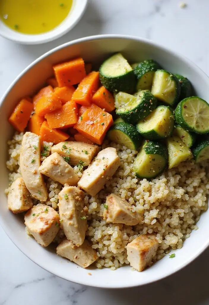 30 Chicken and Rice Aesthetic Bowls That Are Healthy & Gorgeous - 21. Chicken and Quinoa Rice Bowl