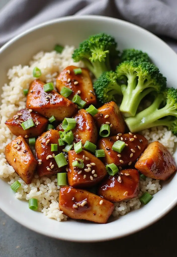 30 Chicken and Rice Aesthetic Bowls That Are Healthy & Gorgeous - 3. Teriyaki Chicken Rice Bowl with Broccoli