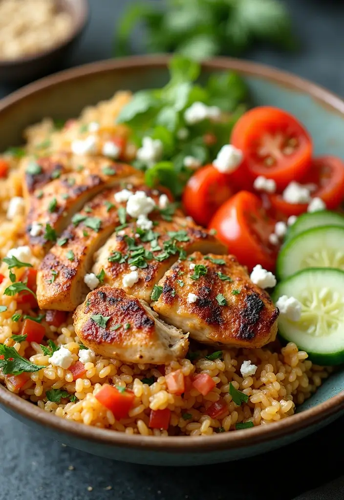 30 Chicken and Rice Aesthetic Bowls That Are Healthy & Gorgeous - 4. Mediterranean Chicken and Rice Bowl