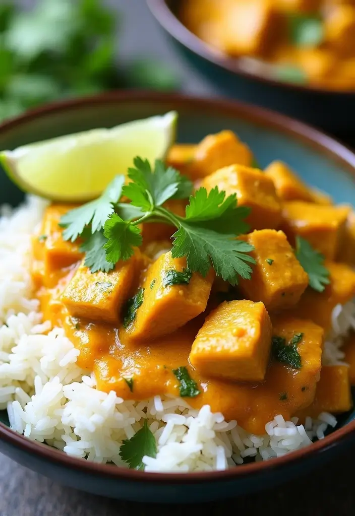 30 Chicken and Rice Aesthetic Bowls That Are Healthy & Gorgeous - 5. Coconut Curry Chicken and Rice Bowl