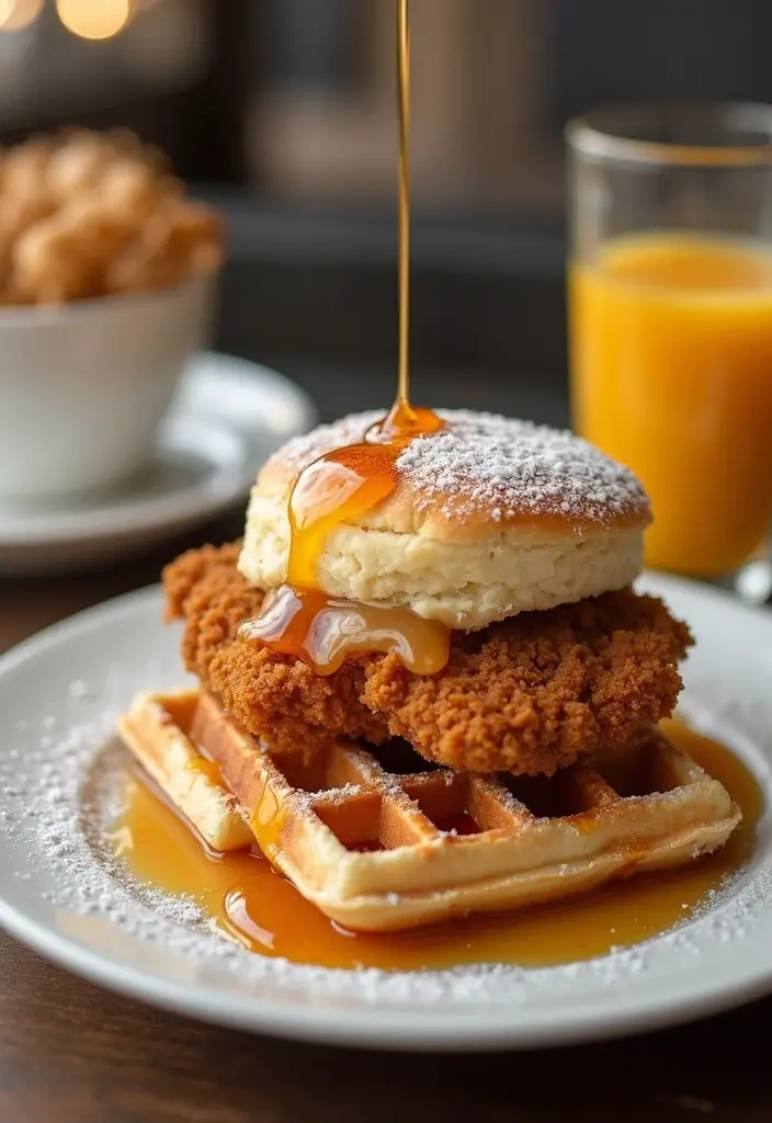 30 Creamed Chicken Over Biscuits Recipes That Feel Southern Classic - 29. Chicken and Waffles Biscuits