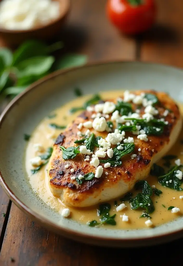 30 Creamy & Easy Tuscan Chicken Instant Pot Recipes - 11. Creamy Tuscan Chicken with Feta and Spinach