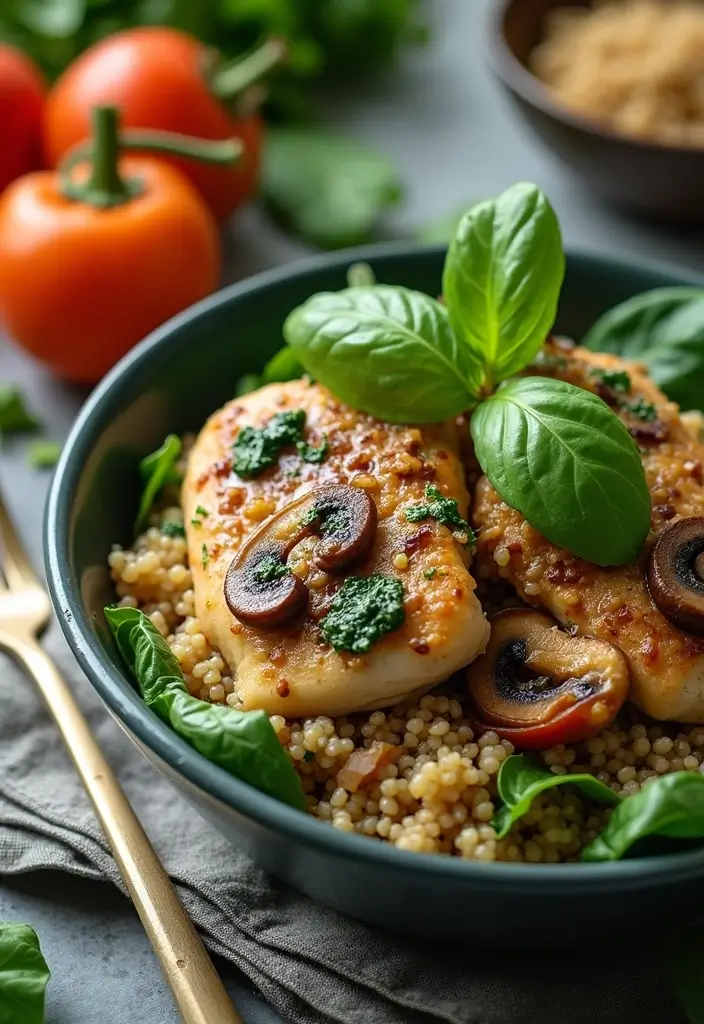 30 Creamy & Easy Tuscan Chicken Instant Pot Recipes - 2. Healthy Spinach and Mushroom Tuscan Chicken