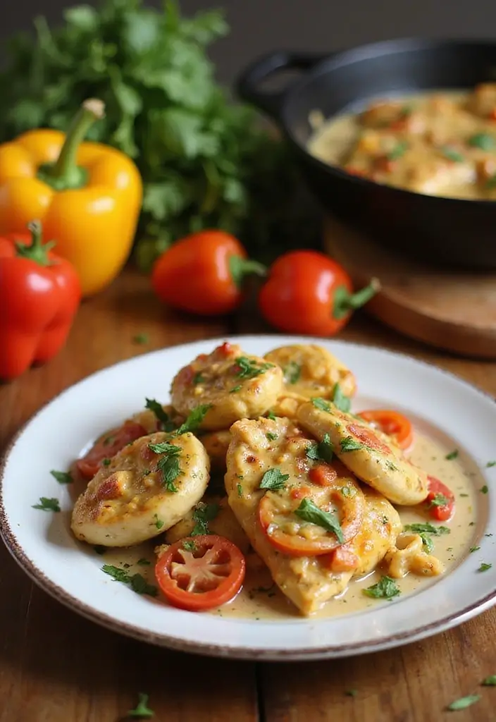 30 Creamy & Easy Tuscan Chicken Instant Pot Recipes - 26. Creamy Tuscan Chicken with Bell Peppers