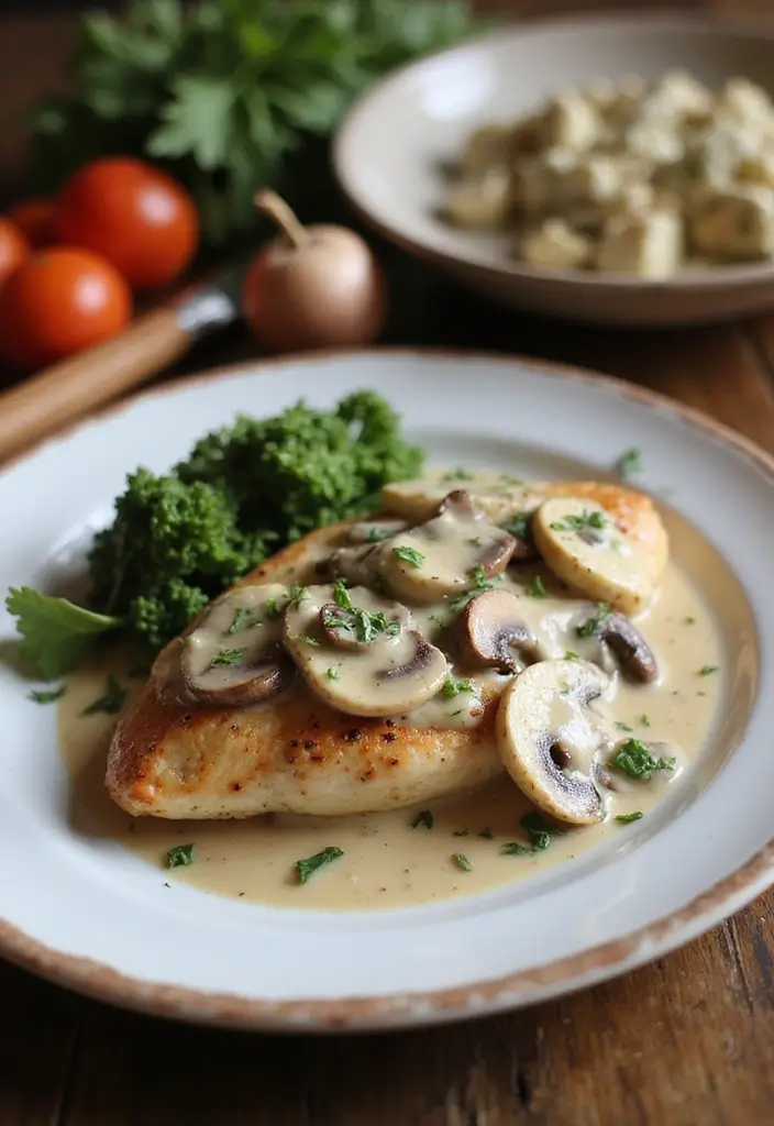 30 Creamy & Easy Tuscan Chicken Instant Pot Recipes - 28. Creamy Tuscan Chicken with Mushrooms