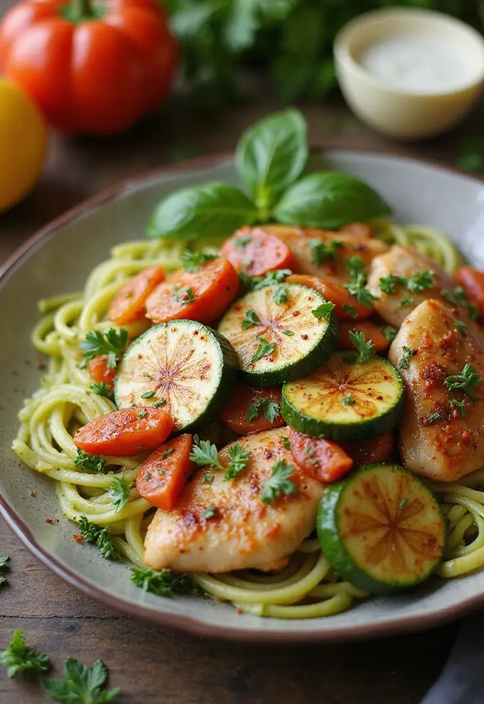 30 Creamy & Easy Tuscan Chicken Instant Pot Recipes - 8. Tuscan Chicken Skillet with Zucchini Noodles