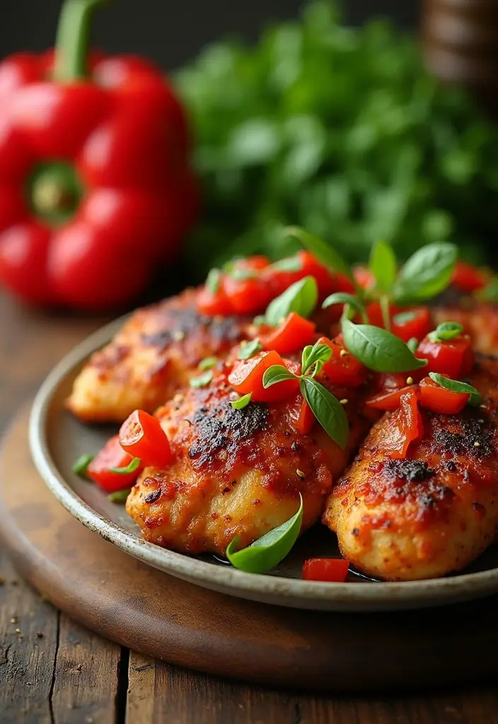 30 Creamy & Easy Tuscan Chicken Instant Pot Recipes - 9. Tuscan Chicken with Roasted Red Peppers