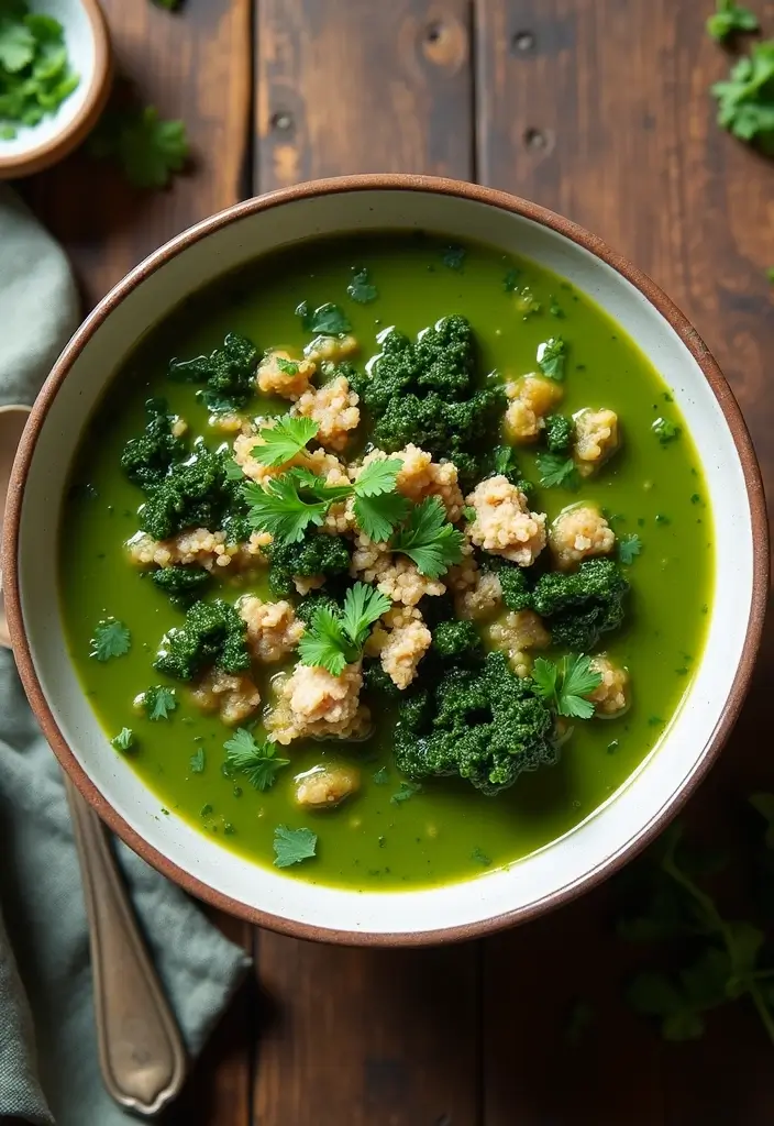 30 Ground Chicken Soup Recipes That Are Hearty & Nourishing 118 30 Ground Chicken Soup Recipes That Are Hearty & Nourishing - 19. Ground Chicken and Kale Soup