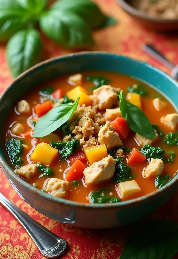 30 Ground Chicken Soup Recipes That Are Hearty & Nourishing 7 30 Ground Chicken Soup Recipes That Are Hearty & Nourishing - 2. Thai Basil Ground Chicken Soup