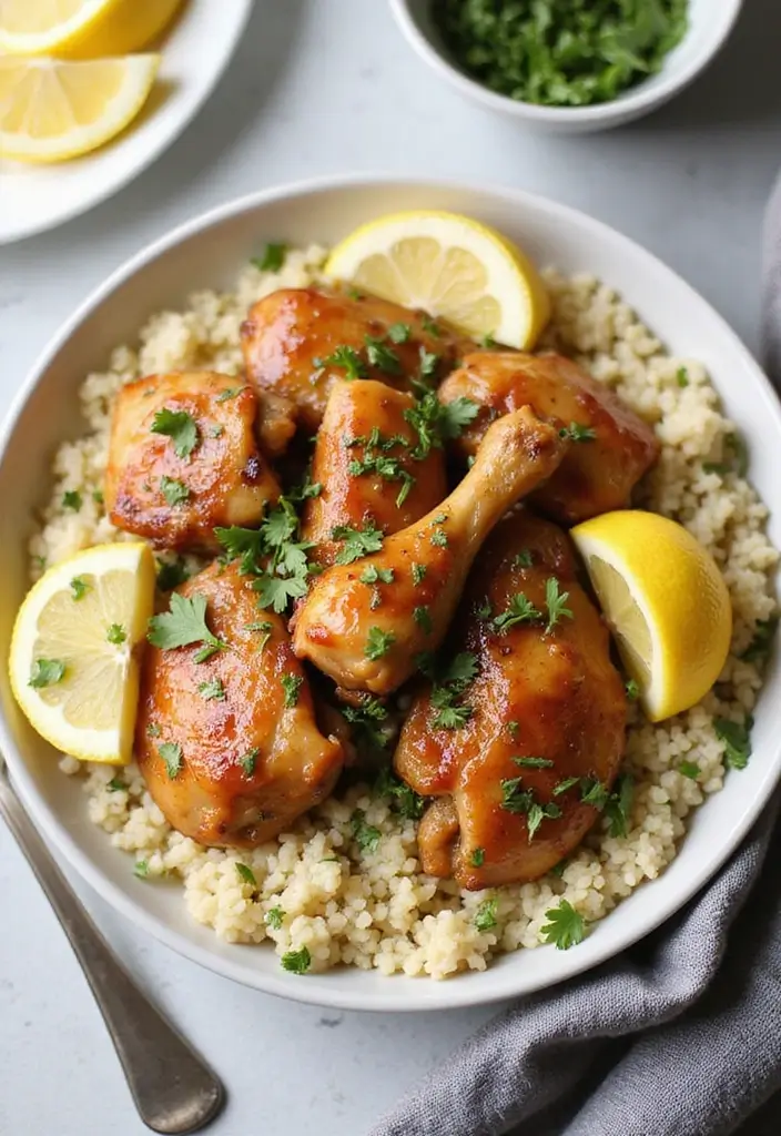 30 Honey Garlic Chicken Thighs Recipes That Are Sticky & Tender - 12. Honey Garlic Chicken Thighs with Couscous