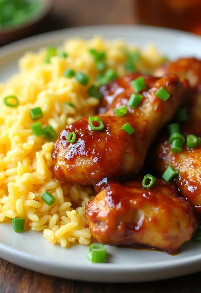 30 Honey Garlic Chicken Thighs Recipes That Are Sticky & Tender - 18. Honey Garlic Chicken Thighs with Egg Fried Rice