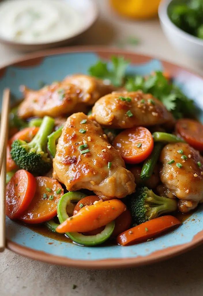 30 Honey Garlic Chicken Thighs Recipes That Are Sticky & Tender - 2. Honey Garlic Chicken Thigh Stir-Fry