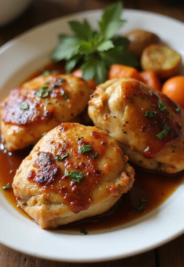 30 Honey Garlic Chicken Thighs Recipes That Are Sticky & Tender - 3. Baked Honey Garlic Chicken Thighs