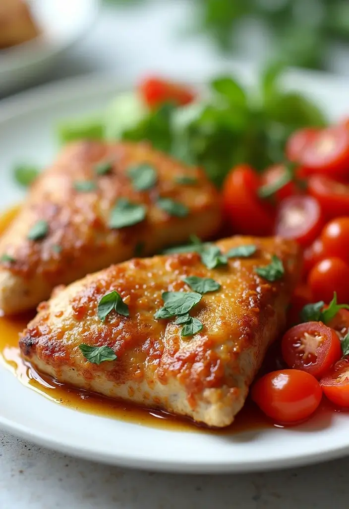30 Honey Garlic Chicken Thighs Recipes That Are Sticky & Tender - 30. Honey Garlic Chicken Thighs with Tomato Salad