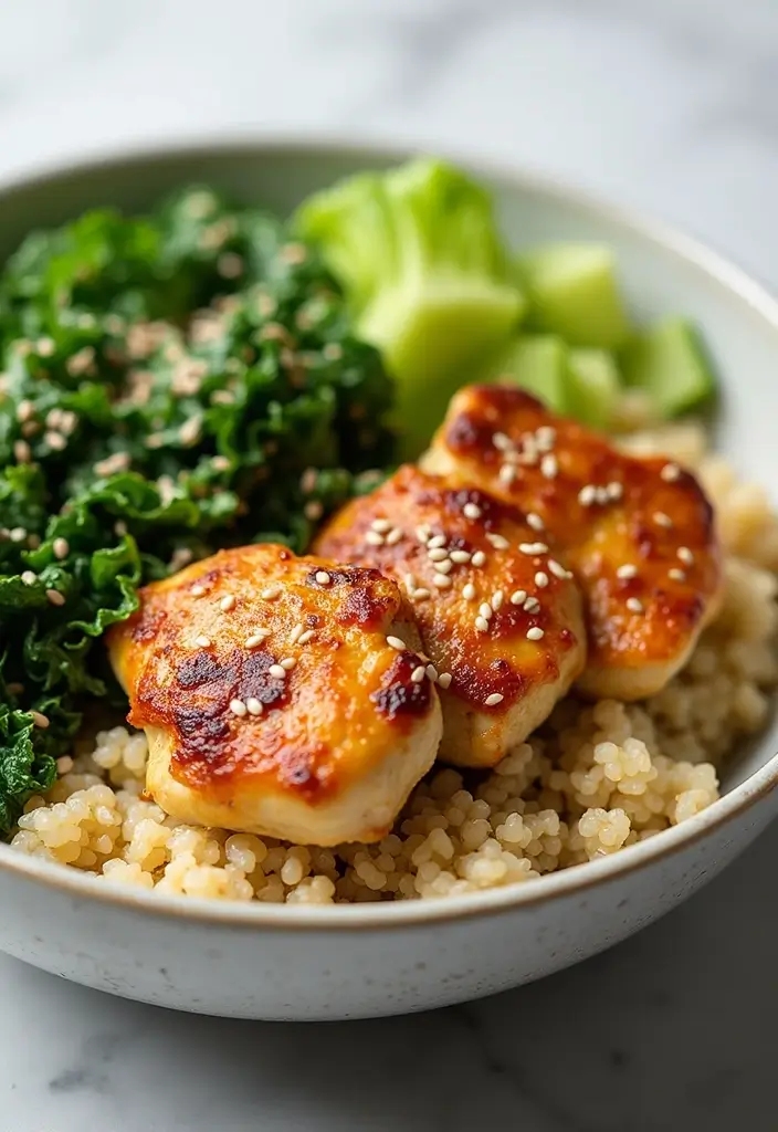 30 Honey Garlic Chicken Thighs Recipes That Are Sticky & Tender - 9. Honey Garlic Chicken Thighs with Quinoa