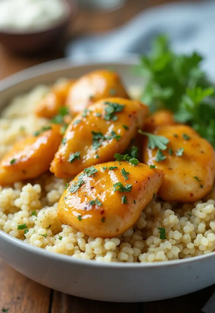 30 Honey Mustard Chicken Crockpot Recipes That Are Sweet & Savory - 12. Honey Mustard Chicken with Quinoa