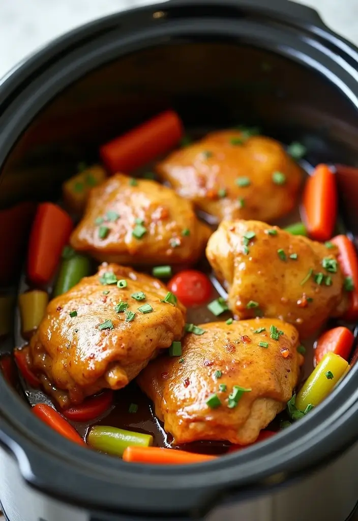 30 Honey Mustard Chicken Crockpot Recipes That Are Sweet & Savory - 2. Honey Mustard Chicken Thighs