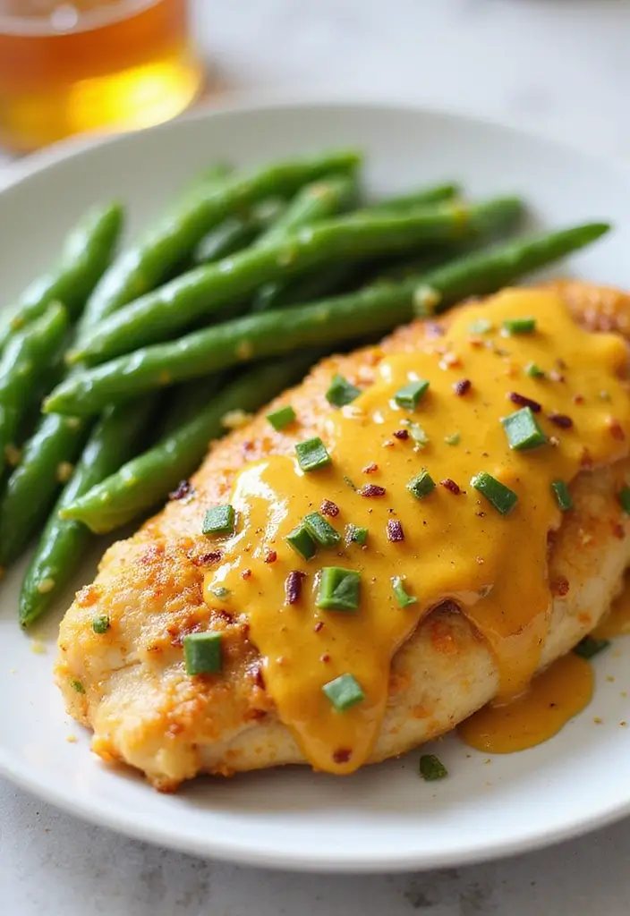 30 Honey Mustard Chicken Crockpot Recipes That Are Sweet & Savory - 24. Honey Mustard Chicken with Green Beans