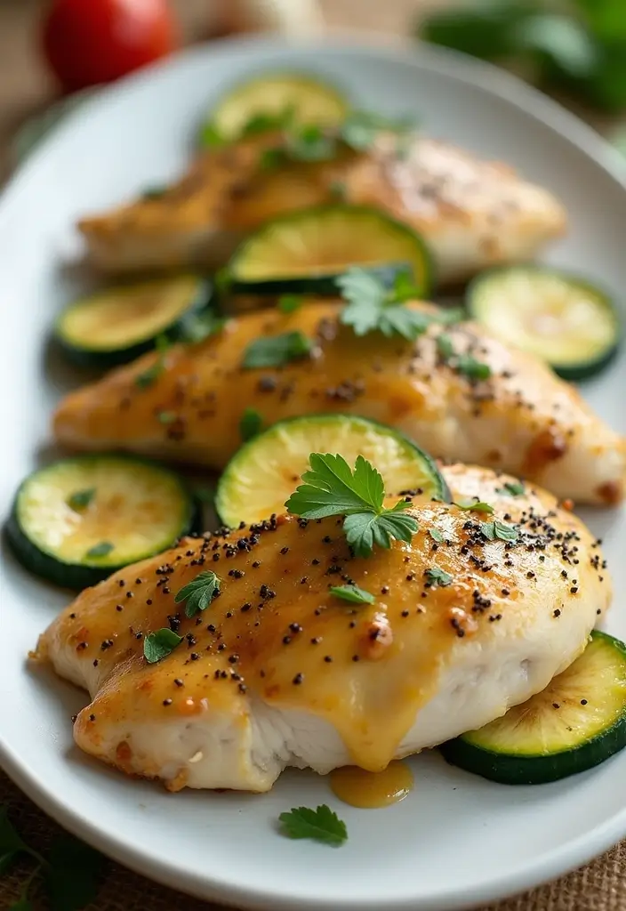 30 Honey Mustard Chicken Crockpot Recipes That Are Sweet & Savory - 26. Honey Mustard Chicken with Zucchini