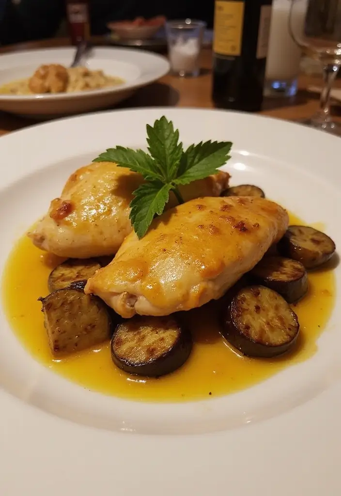 30 Honey Mustard Chicken Crockpot Recipes That Are Sweet & Savory - 27. Honey Mustard Chicken with Eggplant