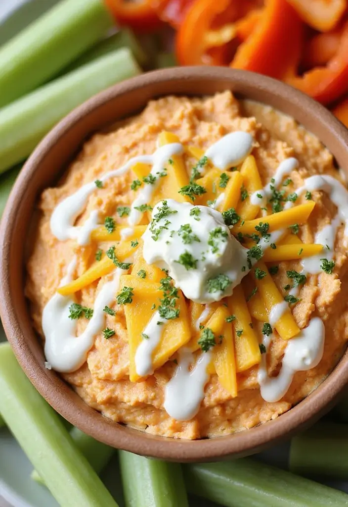 30 Low Carb Buffalo Chicken Dip Recipes That Are Keto & Delicious - 10. Buffalo Chicken Dip with Creamy Ranch Dressing