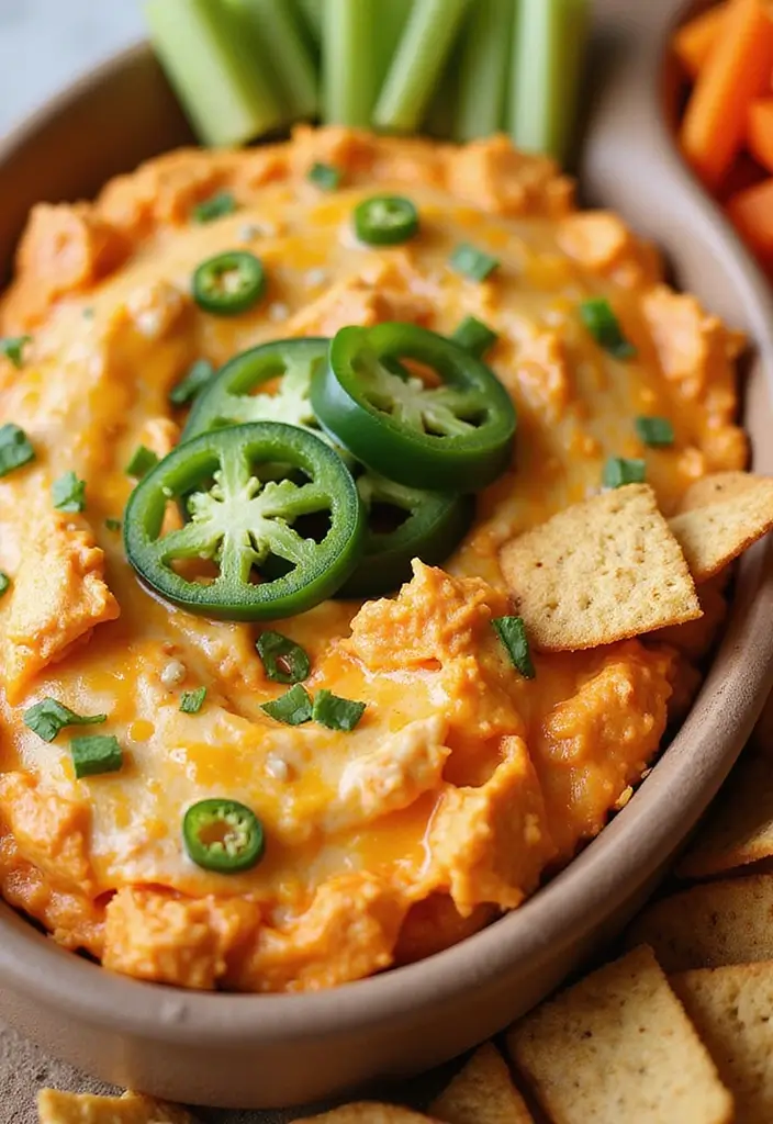 30 Low Carb Buffalo Chicken Dip Recipes That Are Keto & Delicious - 2. Spicy Jalapeño Buffalo Chicken Dip