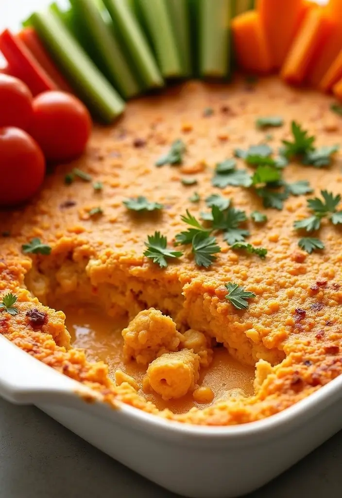 30 Low Carb Buffalo Chicken Dip Recipes That Are Keto & Delicious - 25. Buffalo Chicken Dip with Almond Flour Crust