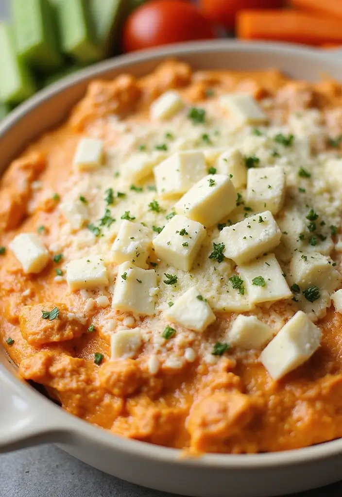 30 Low Carb Buffalo Chicken Dip Recipes That Are Keto & Delicious - 28. Buffalo Chicken Dip with Parmesan Cheese