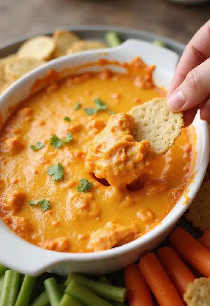 30 Low Carb Buffalo Chicken Dip Recipes That Are Keto & Delicious - 30. Buffalo Chicken Dip with Cheddar and Gouda