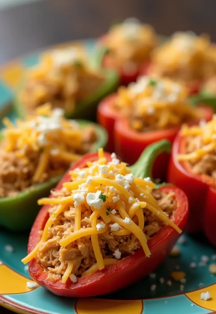 30 Rotisserie Chicken Tacos Recipes That Are Fresh & Zesty - 15. Stuffed Bell Pepper Tacos