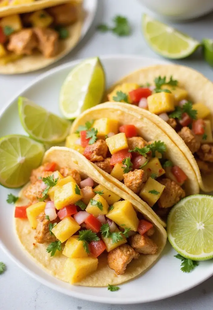 30 Rotisserie Chicken Tacos Recipes That Are Fresh & Zesty - 5. Pineapple Salsa Chicken Tacos